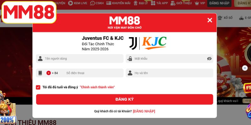 Quy trình đăng ký tài khoản MM88 được tối giản hóa 